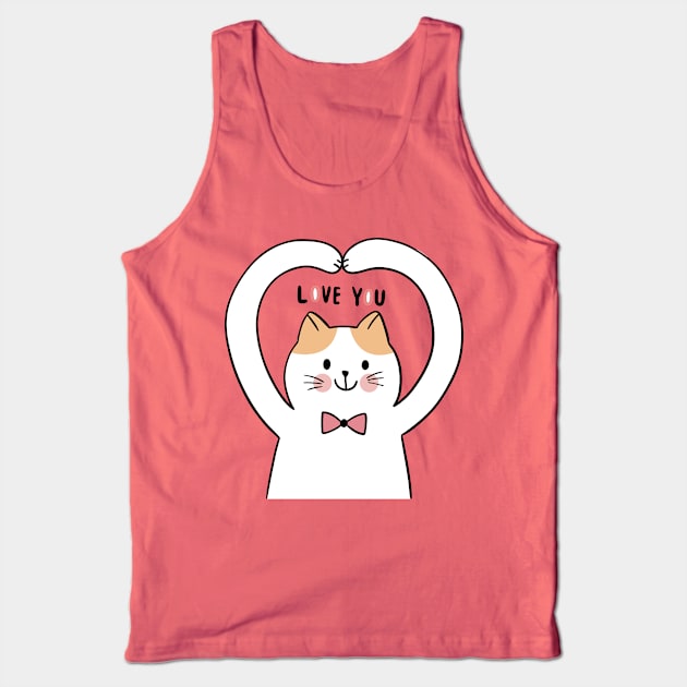 kitty i love you Tank Top by Mako Design 